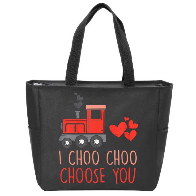 I Choo Choo Choose You Valentines Day Train Zip Tote Bag