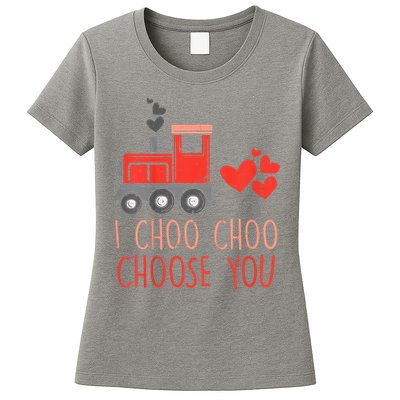 I Choo Choo Choose You Valentines Day Train Womens T-Shirt
