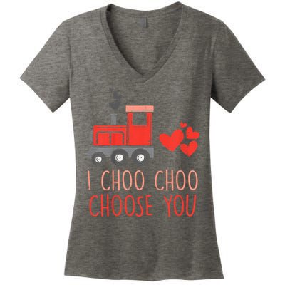 I Choo Choo Choose You Valentines Day Train Women's V-Neck T-Shirt