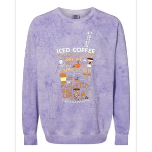 Iced Coffee Cup Coffee Lover But First Coffee Espresso Latte Colorblast Crewneck Sweatshirt