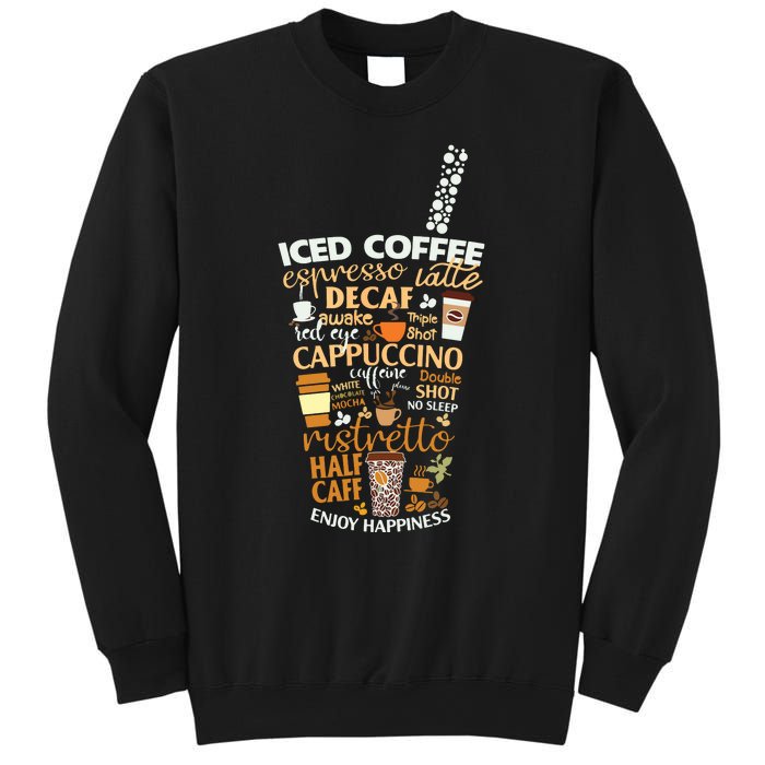 Iced Coffee Cup Coffee Lover But First Coffee Espresso Latte Sweatshirt