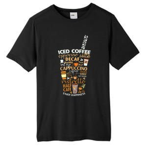 Iced Coffee Cup Coffee Lover But First Coffee Espresso Latte Tall Fusion ChromaSoft Performance T-Shirt