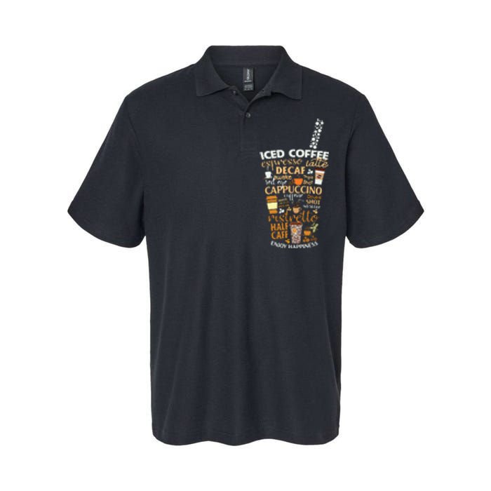 Iced Coffee Cup Coffee Lover But First Coffee Espresso Latte Softstyle Adult Sport Polo