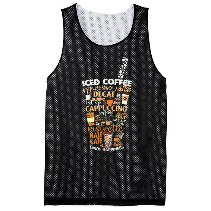 Iced Coffee Cup Coffee Lover But First Coffee Espresso Latte Mesh Reversible Basketball Jersey Tank