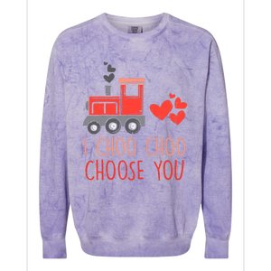 I Choo Choo Choose You Valentines Day Train Boy Colorblast Crewneck Sweatshirt