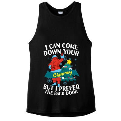 I Can Come Down Your Chimney But I Prefer The Back Door Xmas Ladies PosiCharge Tri-Blend Wicking Tank