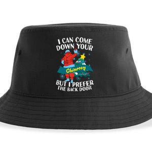 I Can Come Down Your Chimney But I Prefer The Back Door Xmas Sustainable Bucket Hat