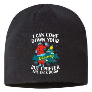 I Can Come Down Your Chimney But I Prefer The Back Door Xmas Sustainable Beanie