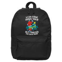 I Can Come Down Your Chimney But I Prefer The Back Door Xmas 16 in Basic Backpack