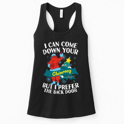 I Can Come Down Your Chimney But I Prefer The Back Door Xmas Womens Tank Top