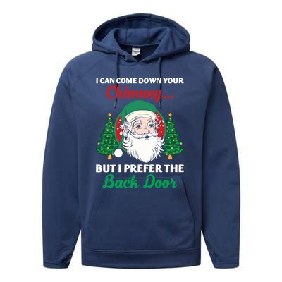 I Can Come Down Your Chimney Funny Dirty Santa Jokes Adult Cool Gift Performance Fleece Hoodie