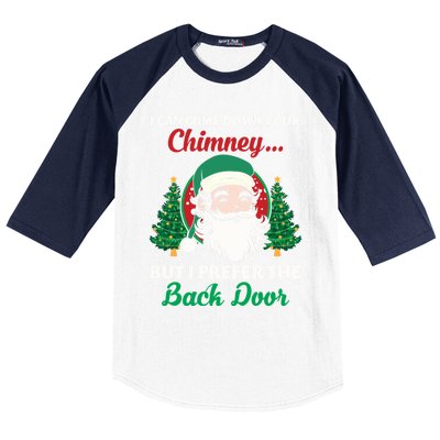 I Can Come Down Your Chimney Funny Dirty Santa Jokes Adult Cool Gift Baseball Sleeve Shirt