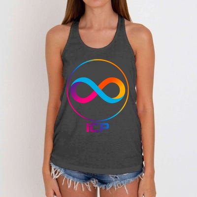 Internet Computer Cryptocurrency Logo Women's Knotted Racerback Tank