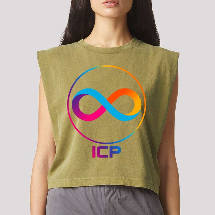 Internet Computer Cryptocurrency Logo Garment-Dyed Women's Muscle Tee