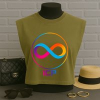 Internet Computer Cryptocurrency Logo Garment-Dyed Women's Muscle Tee
