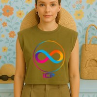 Internet Computer Cryptocurrency Logo Garment-Dyed Women's Muscle Tee