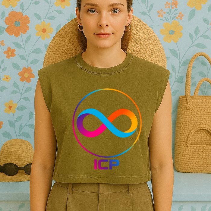 Internet Computer Cryptocurrency Logo Garment-Dyed Women's Muscle Tee
