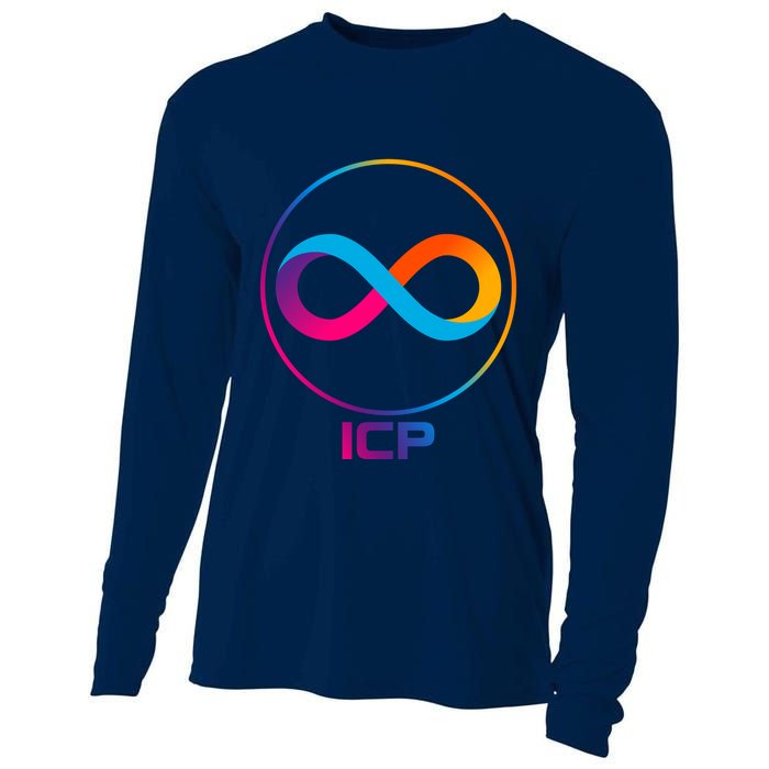 Internet Computer Cryptocurrency Logo Cooling Performance Long Sleeve Crew