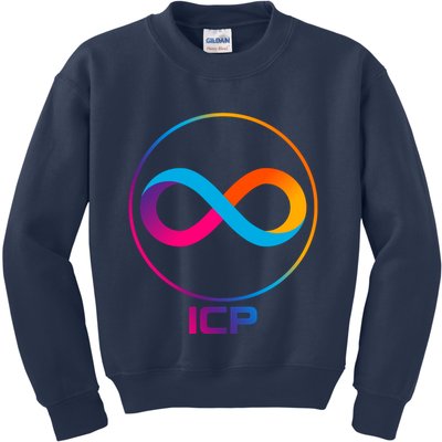 Internet Computer Cryptocurrency Logo Kids Sweatshirt