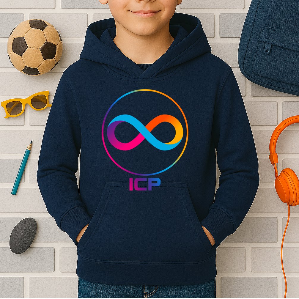 Internet Computer Cryptocurrency Logo Kids Hoodie