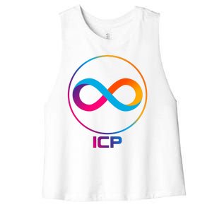 Internet Computer Cryptocurrency Logo Women's Racerback Cropped Tank