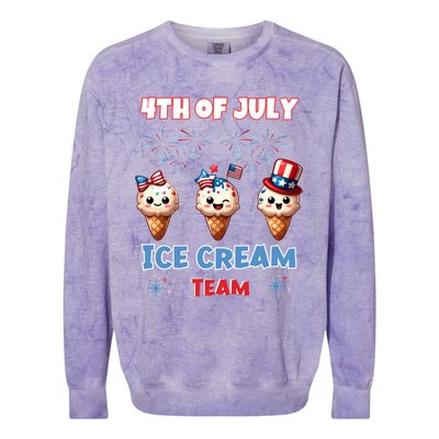 Ice Cream Cones 4th July Holiday Patriotic Memorial Day Gift Colorblast Crewneck Sweatshirt