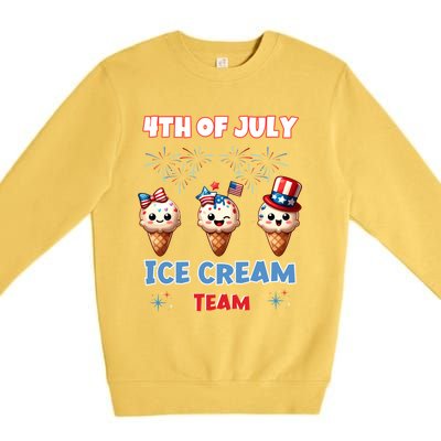 Ice Cream Cones 4th July Holiday Patriotic Memorial Day Gift Premium Crewneck Sweatshirt