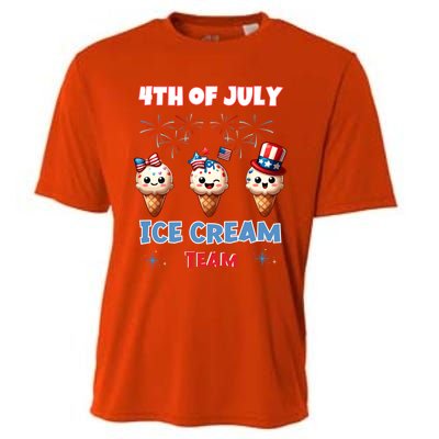 Ice Cream Cones 4th July Holiday Patriotic Memorial Day Gift Cooling Performance Crew T-Shirt