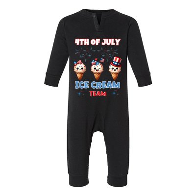 Ice Cream Cones 4th July Holiday Patriotic Memorial Day Gift Infant Fleece One Piece