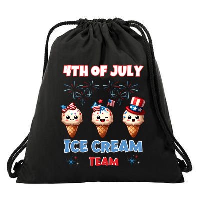 Ice Cream Cones 4th July Holiday Patriotic Memorial Day Gift Drawstring Bag