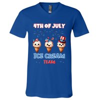 Ice Cream Cones 4th July Holiday Patriotic Memorial Day Gift V-Neck T-Shirt