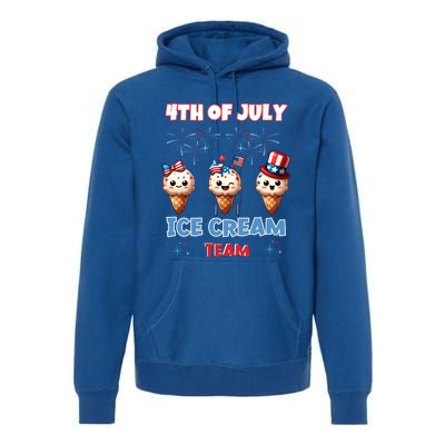 Ice Cream Cones 4th July Holiday Patriotic Memorial Day Gift Premium Hoodie