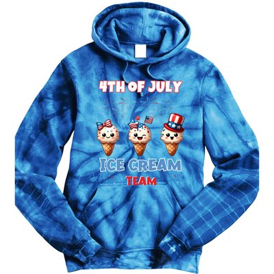 Ice Cream Cones 4th July Holiday Patriotic Memorial Day Gift Tie Dye Hoodie