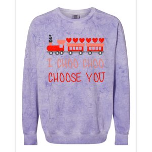 I Choo Choo Choose You Train Valentines Day Boys Colorblast Crewneck Sweatshirt