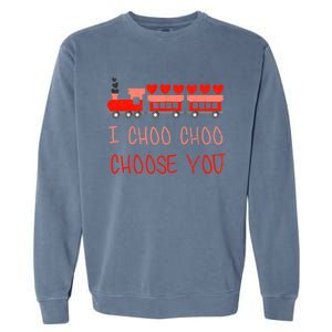 I Choo Choo Choose You Train Valentines Day Boys Garment-Dyed Sweatshirt