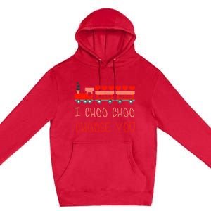 I Choo Choo Choose You Train Valentines Day Boys Premium Pullover Hoodie