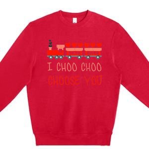 I Choo Choo Choose You Train Valentines Day Boys Premium Crewneck Sweatshirt