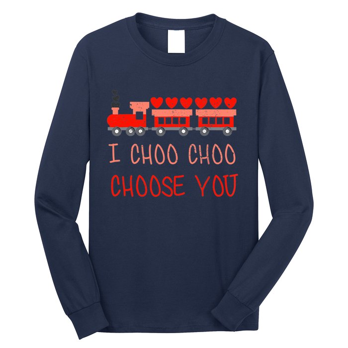 I Choo Choo Choose You Train Valentines Day Boys Long Sleeve Shirt