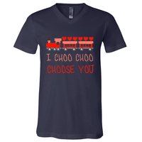 I Choo Choo Choose You Train Valentines Day Boys V-Neck T-Shirt