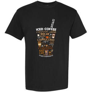 Iced Coffee Cup Coffee Lover But First Coffee Espresso Latte Garment-Dyed Heavyweight T-Shirt