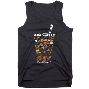 Iced Coffee Cup Coffee Lover But First Coffee Espresso Latte Tank Top