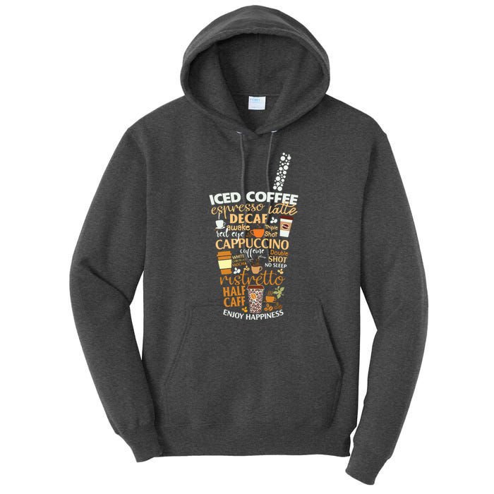 Iced Coffee Cup Coffee Lover But First Coffee Espresso Latte Tall Hoodie