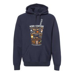 Iced Coffee Cup Coffee Lover But First Coffee Espresso Latte Premium Hoodie