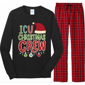 Icu Christmas Crew Funny Santa Nurses Doctors Holiday Design Gift Long Sleeve Pajama Set