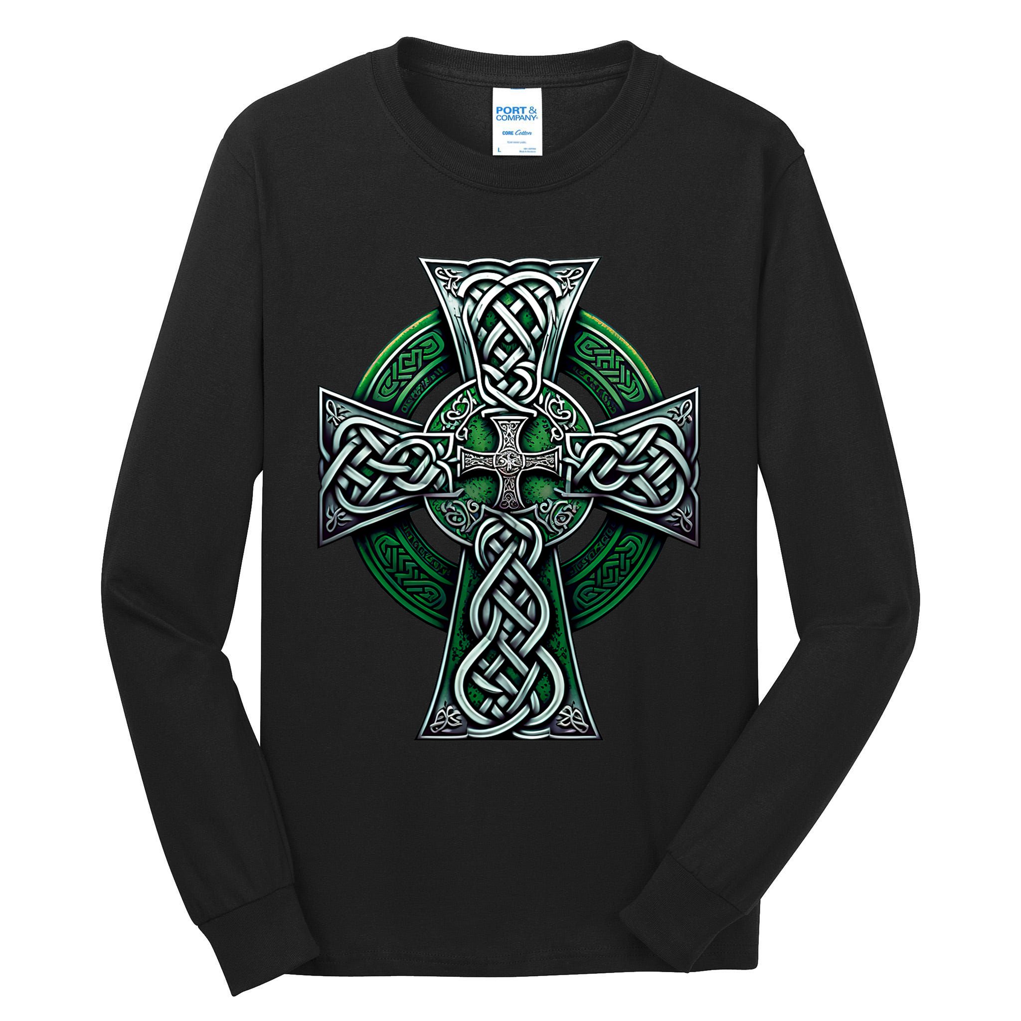 Irish Celtic Cross Knot Christian Holy Trinity Scottish Celt Tall Long Sleeve T-Shirt