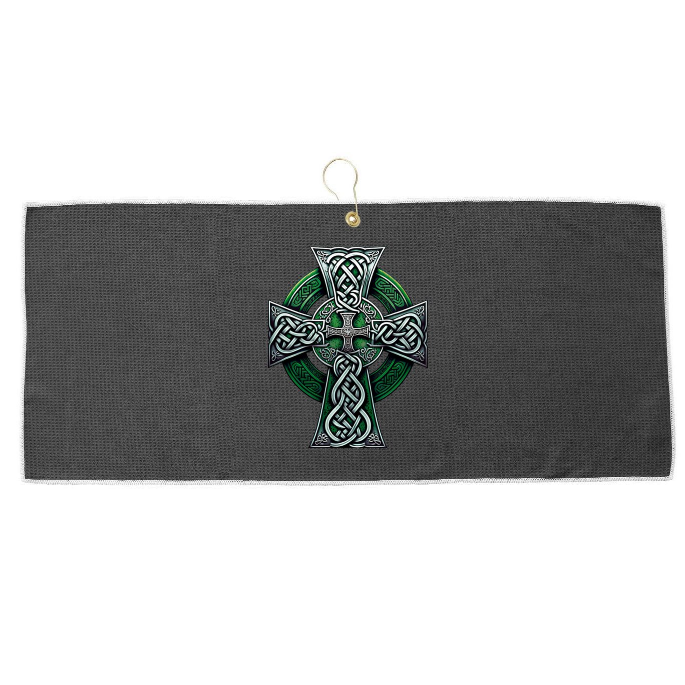 Irish Celtic Cross Knot Christian Holy Trinity Scottish Celt Large Microfiber Waffle Golf Towel