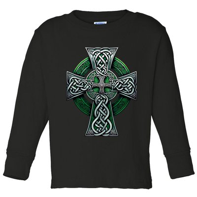 Irish Celtic Cross Knot Christian Holy Trinity Scottish Celt Toddler Long Sleeve Shirt