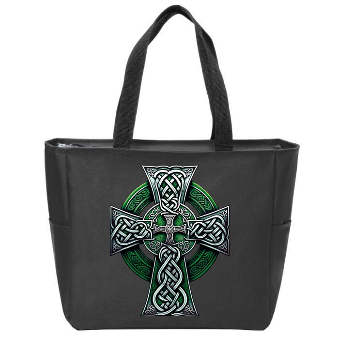 Irish Celtic Cross Knot Christian Holy Trinity Scottish Celt Zip Tote Bag