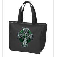 Irish Celtic Cross Knot Christian Holy Trinity Scottish Celt Zip Tote Bag