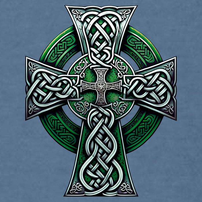 Irish Celtic Cross Knot Christian Holy Trinity Scottish Celt Garment-Dyed Sweatshirt